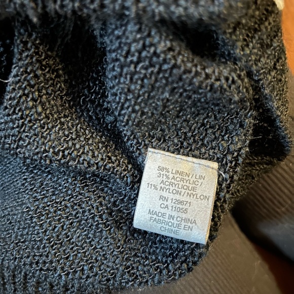 360 Sweater Semi Sheer Black with White Stripes Size M - Picture 5 of 8